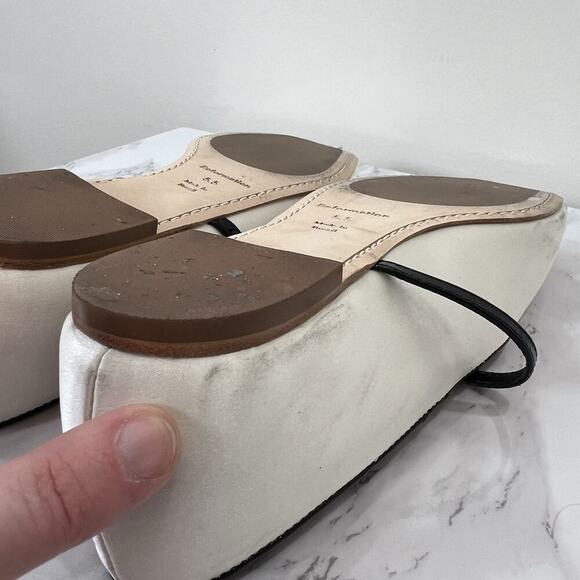 Reformation Womens Mariella Mary Jane Ballet Flats Size 5.5 Black White Minimal - Picture 7 of 15